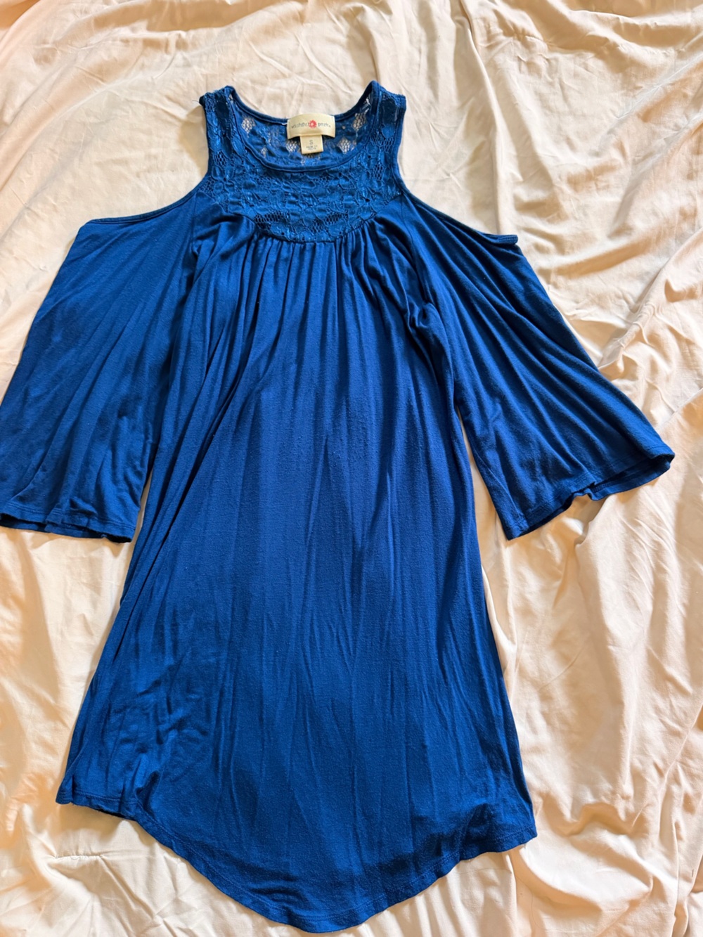 Mystique Boutique Navy Lace Overlay Tank